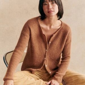 Sezane Gaspard Cardigan In Camel, Size S
